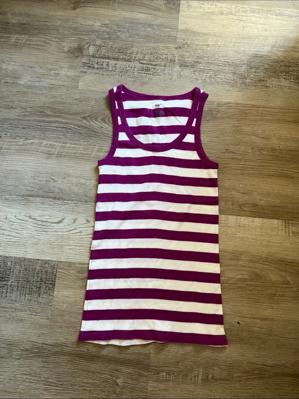 GAP Purple and White Striped Racerback Tank